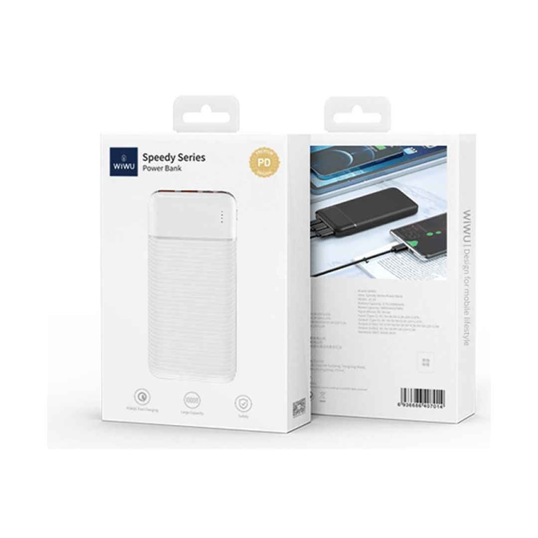 Wiwu JC-19W Power Bank 10000mAh - White in Qatar Wiwu JC-19W Power Bank 10000mAh - White in Qatar
